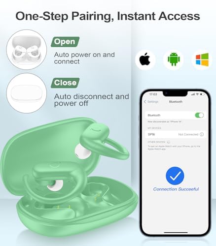 MOZOTER Wireless Sport Earbuds: Stylish Bluetooth Headphones with Enhanced Deep Bass, Secure Earhooks for Active Comfort, and Unmatched 60-Hour Battery Life – Ideal for Fitness, Meetings, and Everyday Use