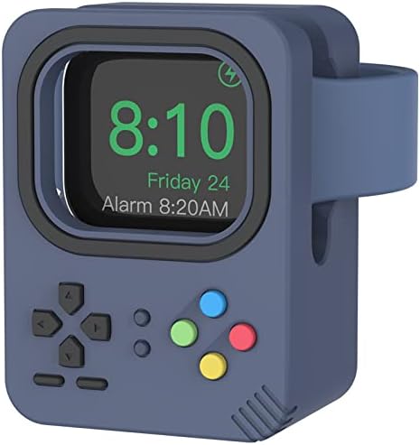 Delidigi Silicone Charging Dock for Apple Watch – High-Speed, Secure and Portable Stand for Ultra, SE2, Series 8-1 (49 mm-38 mm) – Stylish Dark Grey Design Ensuring Stability and Effortless Charging Convenience