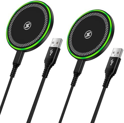 High-Speed Pixel 9 Pro & Samsung Galaxy S25 Wireless Fast Charging Pad – Dual Pack 15 W Charger Station for Pixel 9 A, 9 XL, 8, 7, 6 & Galaxy S25, S24, S23, S22, S21, S20 Ultra – Enhanced Safety, Compatibility & Efficiency – Ideal for Android Devices with Mute Indicator Light and Durable Design