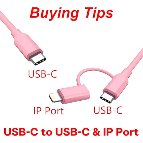 Transform Your Charging Experience with 60 W Dual-Coiled USB-C & Lightning Cable Set – MFi Certified, Fast 60 W Power Delivery, Compact 1.4 FT & Extended 6.6 FT Options, Stylish Pink Design for Enhanced Functionality and Durability