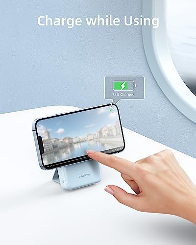Magnetic Wireless Portable Charger 10,000 m Ah Power Bank with 20 W Fast Charging, Foldable Stand & USB-C Compatibility – Ultimate i Phone 16/15/14/13/12 Series Charging Solution for On-the-Go Convenience