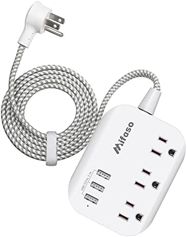 Maximize Your College Dorm Experience with a 15 Ft Power Strip Featuring USB Ports – Flat Extension Cord for Multi-Device Charging, Ideal Desk Accessory for Travel and Cruise Ships, Non-Surge Protector for Enhanced Compatibility and Speed