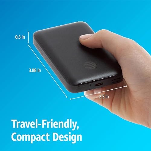 AT&T Professional 5000 m Ah Magnetic Wireless Power Bank – Ultra-Slim, Fast Charging USB-C Portable Battery Pack for i Phone & Qi Devices – Effortless Attachment & Enhanced Mobile Charging Experience