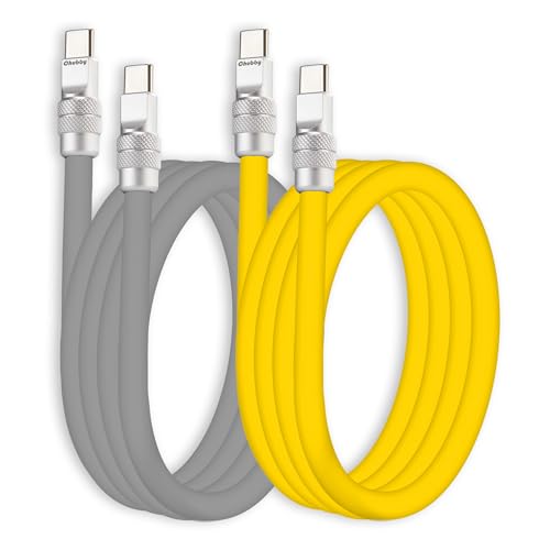 Ultra-Durable Chubbycable Couple 2-Pack: High-Speed 240 W Silicone Charging Cables for i Phone 16/15, i Pads & Galaxy Devices – Flexible 4.9 FT Length in Stylish Dark Blue & Orange for Optimal Performance and Reliability