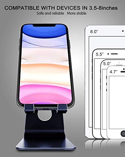 CreaDream Adjustable Cell Phone Stand, Phone Stand, Cradle, Dock, Holder, Aluminum Desktop Stand Compatible with Phone 13 12 Pro Max Charging, Accessories Desk, All Mobile Phones, Sierra Blue – Enhanced Compatibility and Speed