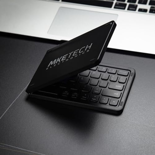 Ultra-Slim Foldable Wireless Bluetooth Keyboard – Lightweight & Portable Rechargeable Travel Companion for i Phone, i Pad, Smartphones, and Tablets – Enhanced Ergonomics & Typing Speed for On-the-Go Productivity