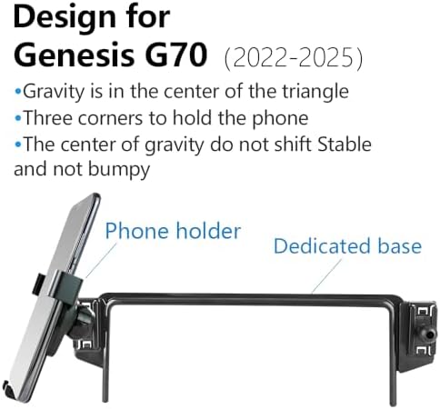 Elevate Your Driving Experience with the Custom-Fit Dashboard Phone Holder for Genesis G70 (2022-2025) – Effortless Installation, Secure Navigation, and Hands-Free Accessory – Stylishly Designed Mobile Device Mount with 360-Degree Adjustable Viewing Angles for Ultimate Convenience and Safety