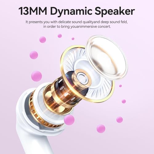 Revolutionary Wireless Earbuds with Advanced Bluetooth 5.3 – 50 Hours of Uninterrupted Playtime, Enhanced ENC Noise Cancelling Microphones for Superior Call Clarity, LED Battery Indicator, Sport-Optimized Design for Phones, Tablets, and Laptops – Elegant White Finish for Comfort & Performance Excellence