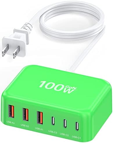 Ultimate 125 W USB-C Multi-Device Charging Station: 6-Port Fast Charger with Ga N Technology for i Phone, i Pad, Apple Watch, Galaxy S23 & More – Compact Power Hub for Home & Office Efficiency