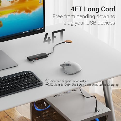Revolutionize Your Connectivity with the Qeefun 4-Port USB 3.0 Hub – High-Speed 5 Gbps Data Transfer, Individual LED Power Switches, and 2 ft Extension Cable for Ultimate Flexibility – Perfect USB Splitter for Laptops, PCs, i Macs, and More! Enhance Your Workspace Efficiency and Control Multiple Devices Effortlessly!