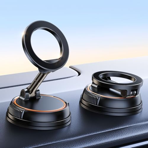 OATSBASF 360° Rotating Magnetic Car Phone Holder – Compact & Adjustable Smartphone Mount for i Phone 16-13 Pro Max Plus, Sleek Black Design – Enhance Navigation & Safety While Driving