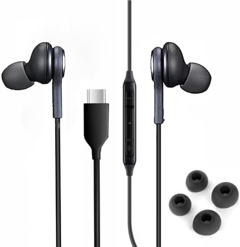 Elevate Your Sound with 2025 Premium In-Ear Earbuds for Samsung Galaxy – Superior Noise-Cancelling Technology, Crystal-Clear Built-In Mic for Seamless Calls, and User-Friendly Volume Control – Fast Type-C Connection in Elegant Black for Ultimate Comfort and Performance