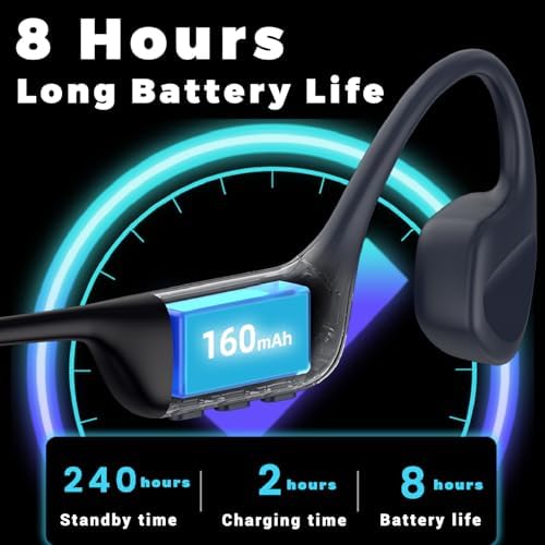 IP68 Waterproof Bone Conduction Sports Headphones with 64 GB MP3 Player – 8 Hours of Playtime for Swimming, Running, and Cycling – Lightweight Design with Bluetooth Connectivity for Unmatched Sound Clarity and Comfort