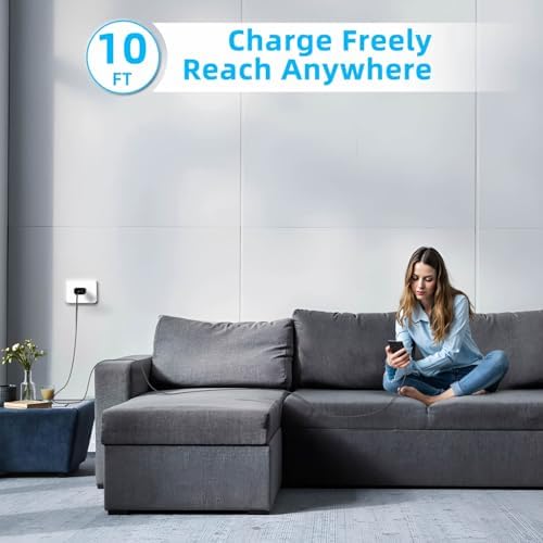 30 W Ultra-Fast USB-C Charger with 6.6 FT Cable for i Phone 16/15 & Galaxy S Series – High-Speed Charging with Safety Features for All Devices – Compact & Portable Power Adapter for On-the-Go Use
