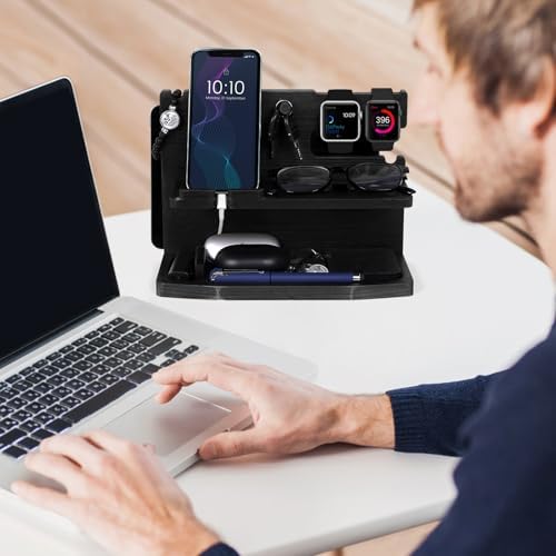 Premium 3-in-1 Wooden Charging Stand for i Phone 16/15/14/13/12 & Apple Watch – Ultimate Nightstand Organizer for Men – Ideal Gift for Dad, Husband, Boyfriend, or Son – Enhanced Speed & Compatibility with Air Pods – Perfect for Father’s Day, Anniversaries & Holidays – Stylish & Functional i Phone Charger Station for All Apple Devices – A Must-Have Tech Accessory for the Modern Man – Elevate Your Gifting with This Unique Natural Wood Design – Effortlessly Charge Your i Phone, Apple Watch, and Air Pods in One Sleek Station – Standby Mode Convenience Meets Aesthetic Appeal – Perfect for Home or Office Use – Impress Your Loved Ones with a Thoughtful and Practical Gift that Combines Style and Utility – The Go-To Choice for Apple Enthusiasts Seeking Quality & Performance in Charging Solutions.