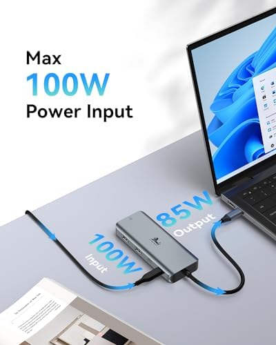 Revolutionize Your Workspace with the Ultimate 13-in-1 USB C Docking Station – Dual Monitor Multiport Adapter for Seamless Triple Display, Featuring 2 HDMI, Display Port, 8 USB Ports, Gigabit Ethernet, and Audio Output – Perfect for Mac Book, Dell, HP, Lenovo Think Pad, and Surface – Unmatched Performance and Connectivity for Enhanced Productivity