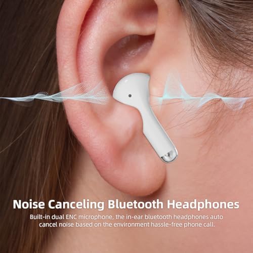 Premium Bluetooth 5.3 Wireless Earbuds for i Phone 16 & Galaxy S25 – Unmatched Noise-Canceling In-Ear Headphones with Deep Bass – Built-In Microphone for Seamless Calls – Sweatproof, Lightweight Design for Ultimate Comfort – Quick Charge Technology for Endless Audio Enjoyment