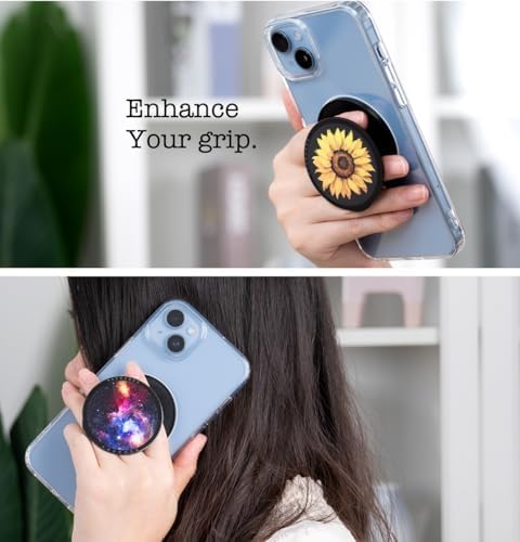 Magnetic Phone Grip & Stand Holder for i Phone 15/14/13/12 – Premium Vegan Leather with Carbon Fiber Style – Effortless Mag Safe Compatibility for Secure Use – Lightweight, Easy-Clean Accessory Enhancing Mobile Functionality and Stability