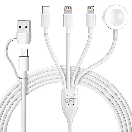 Versatile 4-in-2 USB C Apple Watch Charger – Dual Magnetic Charging Cord for Apple Watch Series SE/8/7/6/5/4/3/2 and i Phone – 6 FT Travel-Friendly Cable with Enhanced Compatibility for Air Pods & i Pad – Fast, Reliable Charging Solution for On-the-Go Lifestyles