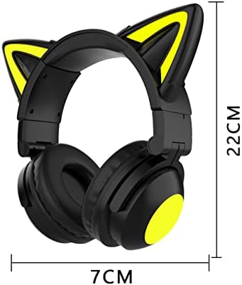 Vibrant Cat Ear Bluetooth Headphones – Wireless Over-Ear Headset with LED Lights and Built-In Microphone for Superior Sound – Ideal for All Ages, From Kids to Adults – Perfect for Music, Gaming, and Movie Watching on Phones, Tablets, PCs, and TVs – Lightweight, Foldable Design for Ultimate Portability and Comfort – Stylish Audio Solution for Everyday Use and Unique Self-Expression