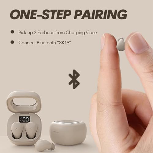 Ultra-Discreet Wireless Mini Earbuds for Small Ear Canals – Invisible Bluetooth Headphones with IPX5 Waterproof Protection, Perfect for Work and Sleep, Enhanced Comfort and Compatibility for All-Day Use