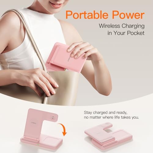 3-in-1 Wireless Charging Station for Apple Devices – 15 W Fast Charger Stand for i Phone 16/15/14/13/12/11, Apple Watch, and Air Pods – Convenient Portable Design with Enhanced Compatibility and Safety Features for Home and Travel – Perfect Gift for Tech Enthusiasts