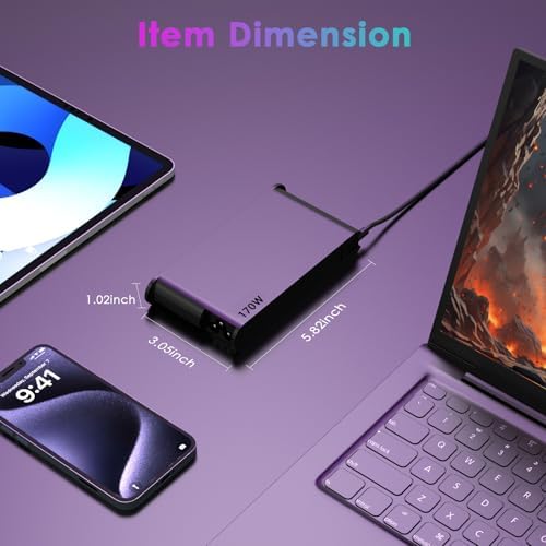 High-Performance 170 W AC Charger for Lenovo Legion & Think Pad Laptops – Fast, Universal Compatibility with Safety Features for Gaming & Engineering Needs – Compact Design Ideal for Travel and Office Use – Includes Smart Voltage Adapting Technology for Optimal Performance and Protection – 12-Month Warranty & 30-Day Risk-Free Return Policy