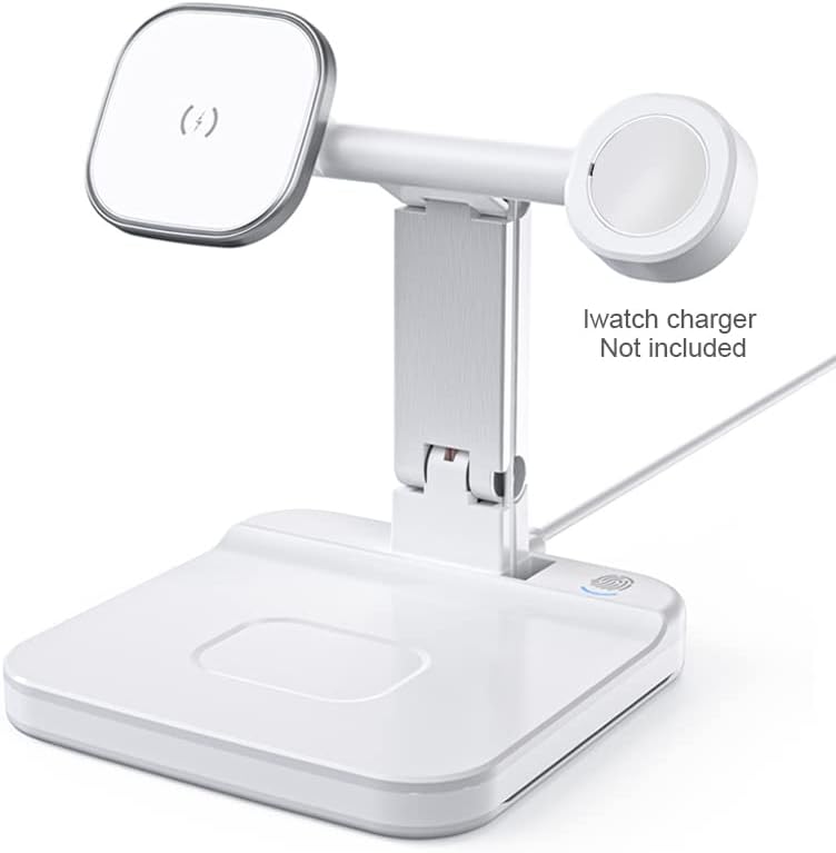 Elevate Your Charging Experience with the Lumi Charge 4-in-1 Qi Wireless Charging Station – Fast, Sleek Multi-Device Dock for Mag Safe, Apple Watch & Air Pods – Innovative Charging Hub Featuring Integrated LED Night Light, USB-C Cable, and Safety Features – Space-Saving Solution for Tech Lovers