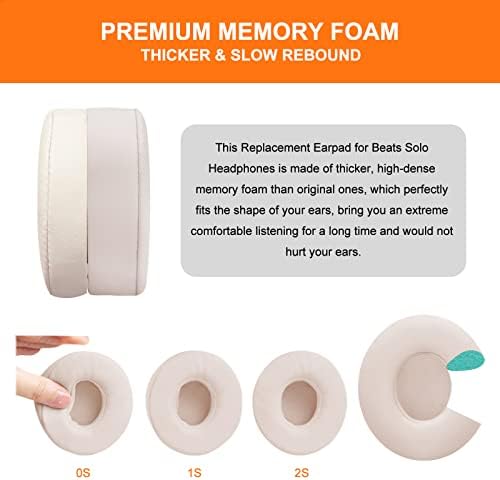 Upgrade Your Beats Solo 2 & 3 Experience with GVOEARS Premium Thicker Memory Foam Ear Pads – Exceptional Comfort & Noise Isolation, Durable 3 M Adhesive for Secure Fit, Stylish Grey Cushions for Enhanced Audio Performance and Long-Lasting Use – Perfect Headphone Accessories for Wireless & Wired Models