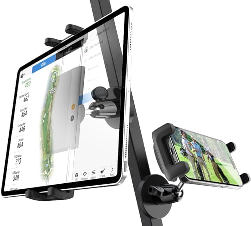 Charchendo Universal Magnetic Tablet Holder for Golf Carts – Secure Mount for Club Car, ICON EV, EZGO, and Yamaha | Compatible with i Pad Pro 12.9, Air, Mini & Galaxy Z Fold | 360-Degree Rotating Stand for 4.7-12.9” Devices | Premium Golf Cart Accessory for Hands-Free Navigation and Entertainment