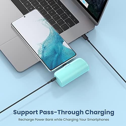 Ultra-Compact 5200 m Ah USB C Power Bank – Fast Charging Mini Portable Charger for i Phone 16/16 Plus/15/15 Plus/15 Pro Max, Galaxy S25/S24, i Pad, and Android Devices – Essential Power Solution for On-the-Go Charging