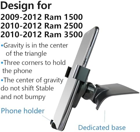 Dodge Ram 1500 & 2500 Premium Car Phone Holder (2019-2025) – Secure Touchscreen Mount for 5 & 8.4 Inch Displays – Enhance Driving Safety with Adjustable Viewing Angles – Durable Mobile Cradle for Effortless Navigation and Hands-Free Use