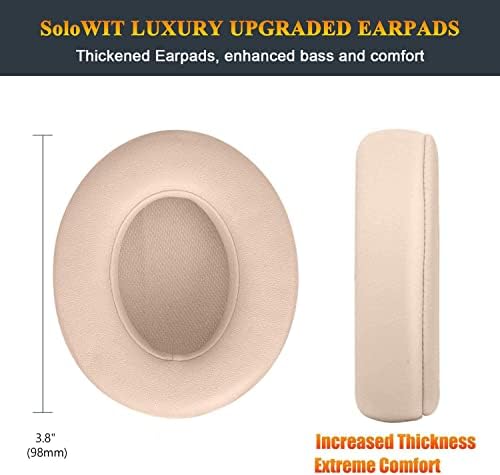 Transform Your Beats Studio Listening with Solo WIT Premium Replacement Ear Pads – Luxurious Soft Protein Leather Cushions Featuring Noise Isolation Memory Foam for Ultimate Comfort and Superior Sound Quality, Vibrant Orange Design for Enhanced Style with Studio 2 & 3 Headphones