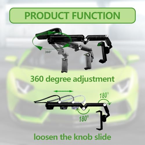 Innovative 360° Sun Visor Phone Holder for Cars – Hands-Free Universal Smartphone Mount Compatible with i Phone, Android & Samsung – Retractable Design for Optimal Viewing & Convenient Installation – Elevate Your Driving Safety & Experience