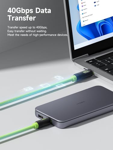 Hagibis USB 4 Cable with LED Display – 240 W Fast Charging & 8 K@60 Hz Video Output for i Phone 16/15 Pro Max, i Pad, Mac Book Pro/Air – Ultimate Thunderbolt 4/3 Data Transfer Solution for Efficient Connectivity and Enhanced Performance