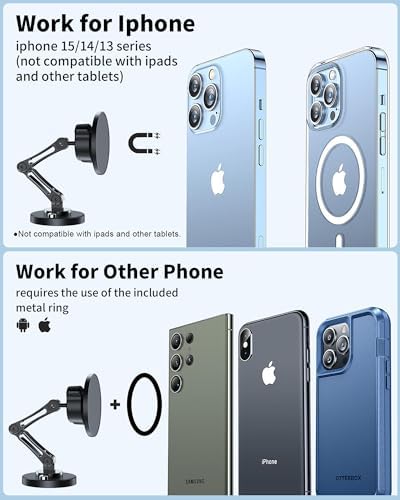 Revolutionary ZBF Magnetic Smartphone Holder for Cars – 360° Rotating Dashboard & Windshield Mount for Enhanced Hands-Free Navigation – Secure Magnetic Grip Ideal for i Phone 16/15/14/13 Pro Max and All Smartphones – Effortless Installation & Sleek Design for Ultimate Driving Convenience