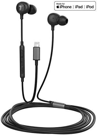 Thore Lightning Earbuds for i Phone – MFi Certified Wired In-Ear Headphones with Mic – High-Fidelity Sound for i Phone 7/8 Plus, X, XR, 11, SE, 12, 13, 14 Pro Max – Ultra-Portable White Design for Music & Calls – Premium Audio Experience