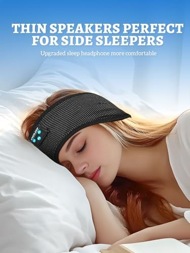 Ultimate Bluetooth Sleep Headband with Ultra-Thin Speakers | Dual Playback Modes for Wired & Wireless Use | Ergonomically Designed for Side Sleepers | Luxurious Comfort for Restful Nights | Ideal Gift for Enhanced Sleep and Relaxation