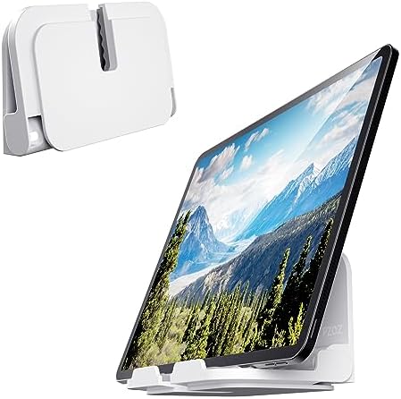 pzoz Wall Mount Cell Phone Holder for Outlet, Foldable Cellphone Stand for Mirror Bathroom Shelf Shower Bedroom Kitchen or Dorm Charging, Compatible with iPhone iPad or Tablet (White) – Enhanced Compatibility and Speed