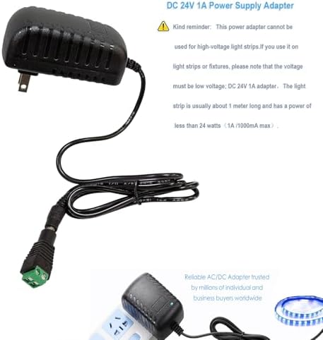 24 V 1 A AC to DC Power Adapter – Universal 100-240 V Input, High-Performance 24 W Power Supply for LED Strip Lights, CCTV Cameras, and DC Pumps – Reliable 5.5 mm x 2.5 mm Connector for Optimal Device Compatibility and Efficiency