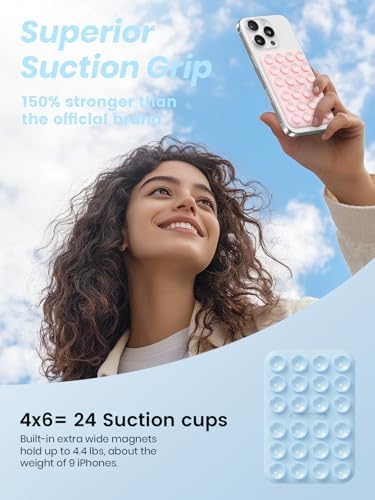 Klearlook Magnetic Suction Phone Mount Set – 4 Stylish Colors for Mag Safe Cases, Hands-Free Selfie Grip for Tik Tok & Content Creators, Lightweight & Portable, Secure Magnetic Attachment for Effortless Video Recording and Photography
