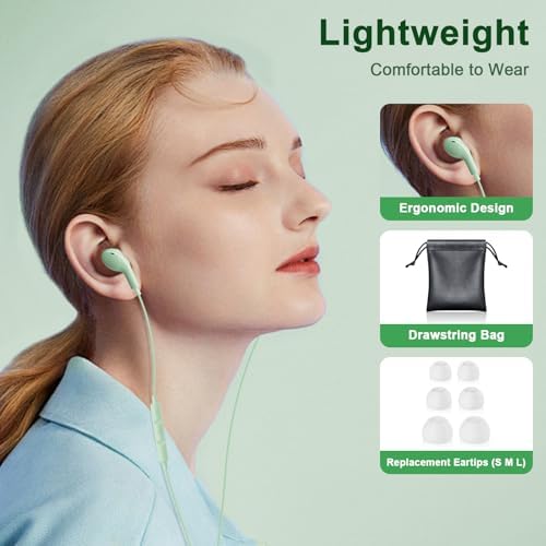 Premium USB C Earbuds for i Phone 16 & Samsung Galaxy Series – High-Fidelity Noise Cancelling Wired Headphones with Built-in Mic for Pixel 9 & One Plus 12 – Sleek Black Design for Ultimate Comfort and Clarity – Perfect for Music & Calls