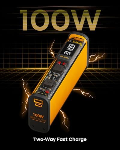 High-Capacity 100 W 21700 m Ah Transparent Power Bank – Ultimate Portable Charger with Intelligent Screen & Dual USB A/C Ports for Laptops, Smartphones, and More – Fast Charging for Mac Book, i Phone, Android Devices