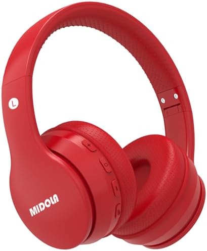 Experience Ultimate Sound Safety with MIDOLA Bluetooth 5.3 Over-Ear Headphones for Kids – Wireless Audio Bliss with Volume Control (85/110 d B), 60-Hour Playtime, and Foldable Design in Trendy Blue – Perfect for School, Travel, and Home Adventures!