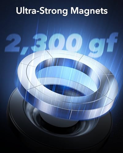 ESR Mag Safe Car Mount – Magnetic Phone Holder for Air Vent & Dashboard, Compatible with i Phone 16/16 e/15/14/13/12, Samsung, and All Smartphones – Includes 2 Metal Rings for Enhanced Stability – Sleek Design for Effortless Driving Experience