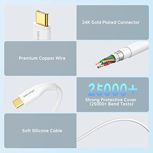 Ultra-Soft Silicone USB C Charger Cable for i Phone 15 Series & Galaxy S21 – 6 ft 60 W PD Fast Charging Cord for Mac Book Pro & i Pad Pro – Enhanced Durability & Flexible Reach for Superior Data Transfer
