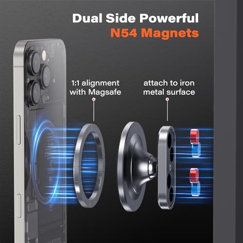 Premium A2 C All-Metal Magnetic Phone Holder for Mag Safe – Ultimate Gym Companion for i Phone 12-16, Featuring Dual Magnet Technology, Portable Design, and Stylish Durability – Perfect Workout Essential Gift for Fitness Enthusiasts