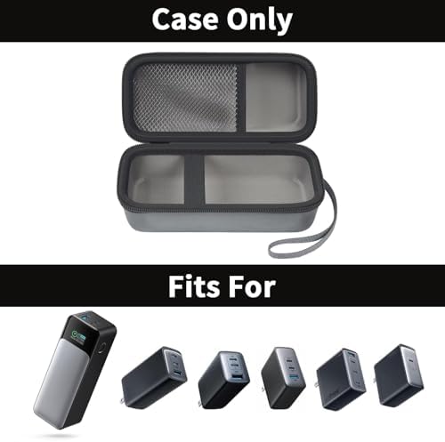 Casmilee Premium Hard Shell Power Bank Case for Anker 737/735/736/717 USB-C Chargers – Compact & Stylish Travel Organizer for Ga N Prime Nano II AC Adapter – Efficient Foldable Design for On-the-Go Charging Solutions