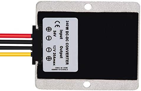 High-Efficiency Waterproof DC 24 V to 12 V Voltage Buck Converter – 20 A, 240 W Transformer for Automotive and Industrial Applications – Reliable Power Module with Enhanced Safety Features and Versatile Compatibility for Golf Carts and Forklifts