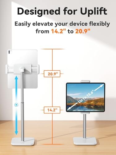 Tounee 360-Degree Ergonomic Tablet Stand – Ultimate Adjustable Desk Holder for i Pad Pro 12.9, Surface Pro & All 4.7-15.6″ Devices – Sturdy Clamp Design in Sleek Black for Enhanced Comfort and Productivity